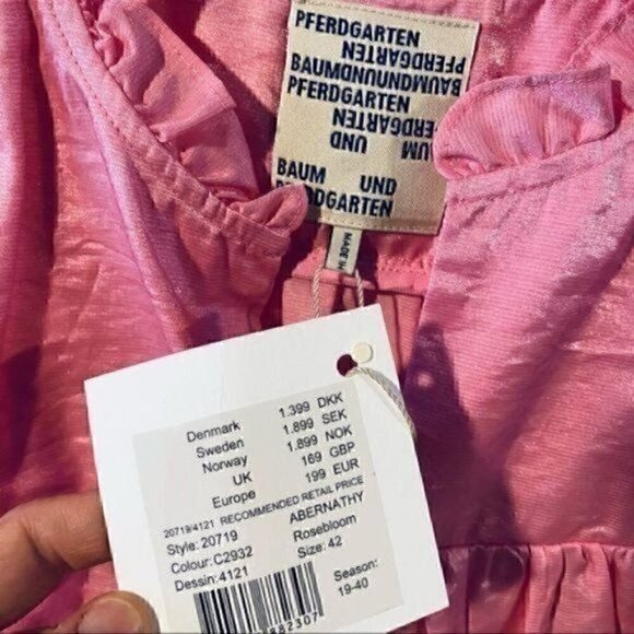 Baum Und Pferdgarten Abernathy Rosebloom Pink Baby Doll Dress sz EU42 US12 Silk - Picture 6 of 15